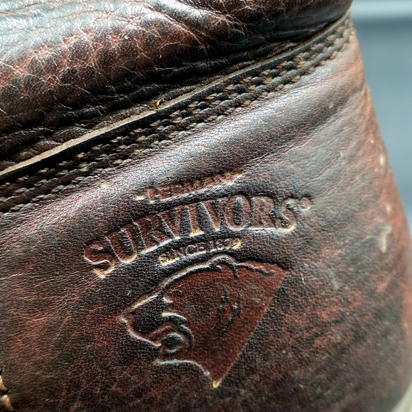 Brown Leather Pull-On Boots with Textured Upper - Picture 3 of 12